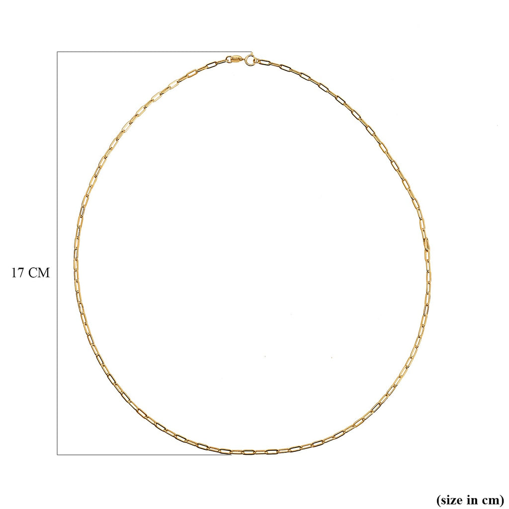 One Time Deal- 9K Yellow Gold Paperclip Necklace (Size - 19)