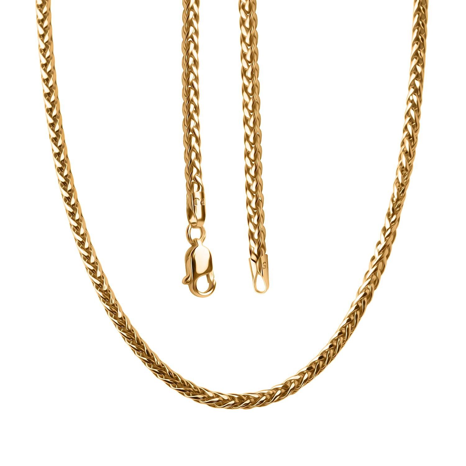 9K Yellow Gold 2.1MM SPIGA Necklace with Lobster Clasp 20 Inch 8156113 0