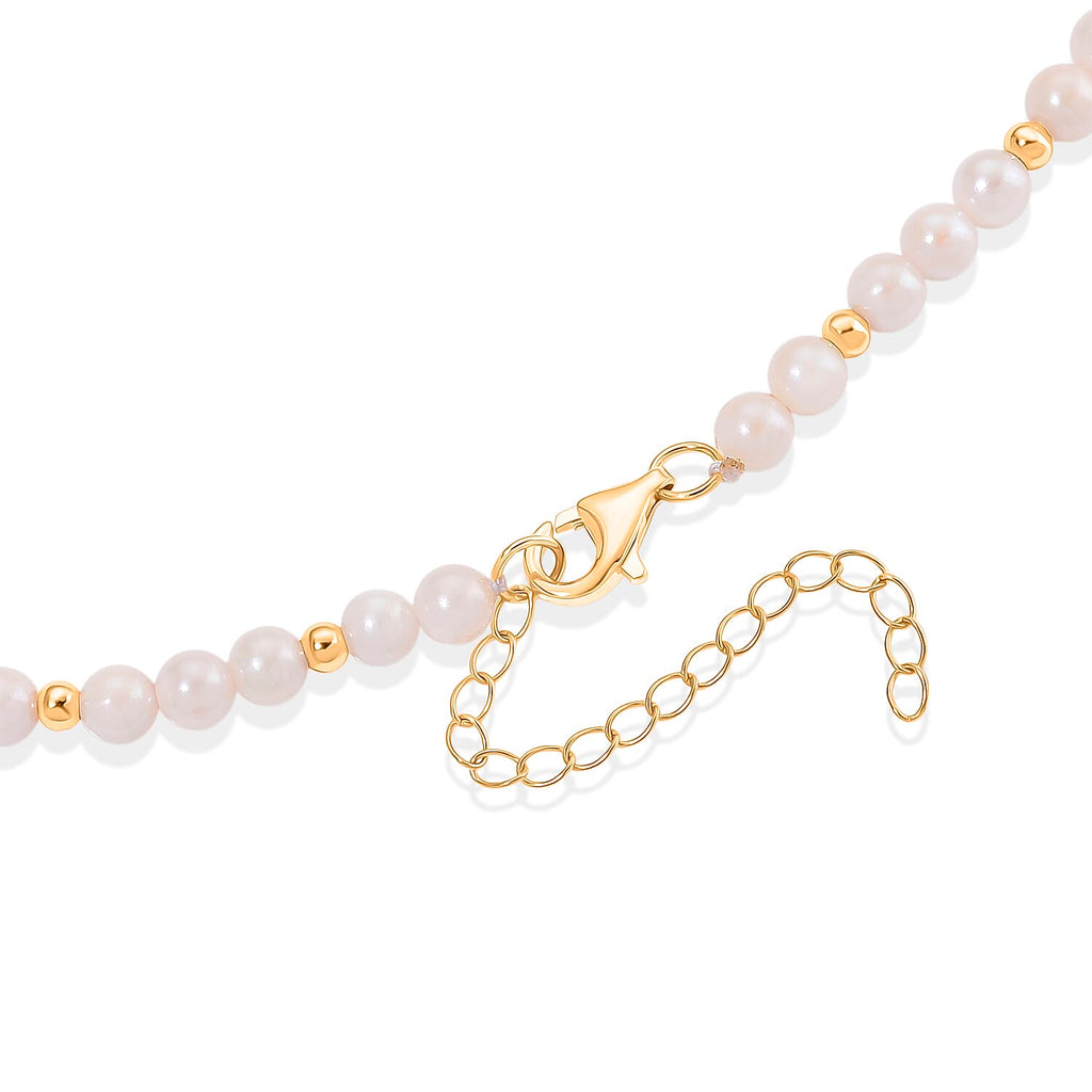 One Time Deal- AAA High Lustre Akoya Pearl Beads Necklace (Size 20 Inch with 2 Inch Extender) with Lobster Clasp in Yellow Gold Plated Sterling Silver