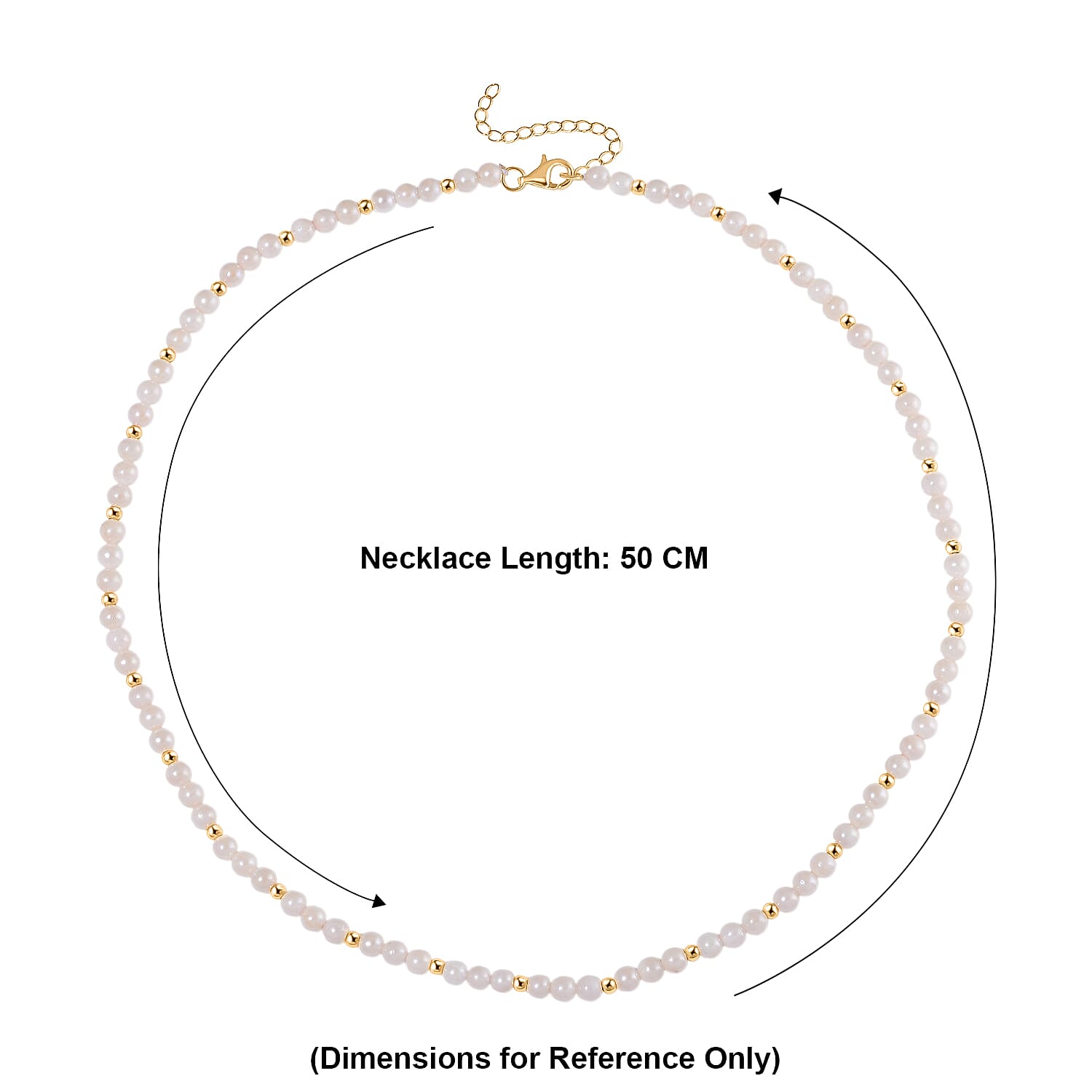 AAA High Lustre Japanese Akoya Pearl Beads Necklace (Size 20 Inch with 2 Inch Extender) with Lobster Clasp in Yellow Gold Plated Sterling Silver V32517645 5
