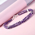 Amethyst Beads Bracelet (Size - 7.5) in Sterling Silver 25.50 Ct.