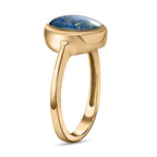 One Time Deal - Australian Boulder Opal Solitaire Ring in 18K Vermeil Yellow Gold Overlay Sterling Silver 1.74 Ct.