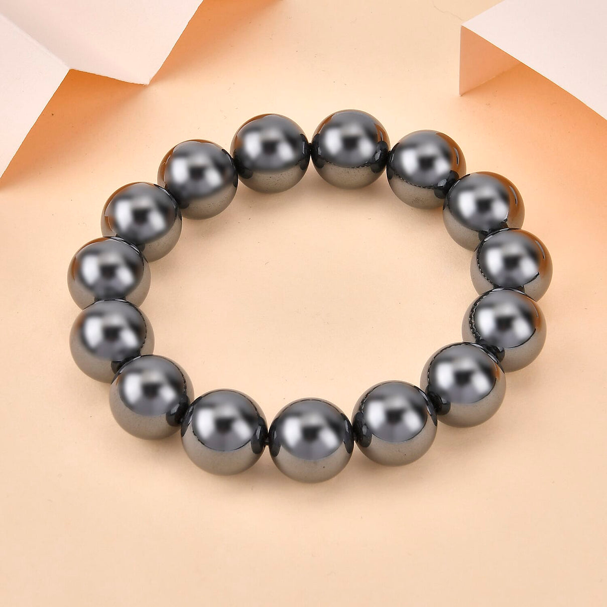 One Time Deal - Hematite Bracelet (Size 7.5 Strachable) 500.00 Ct. 7660412 7