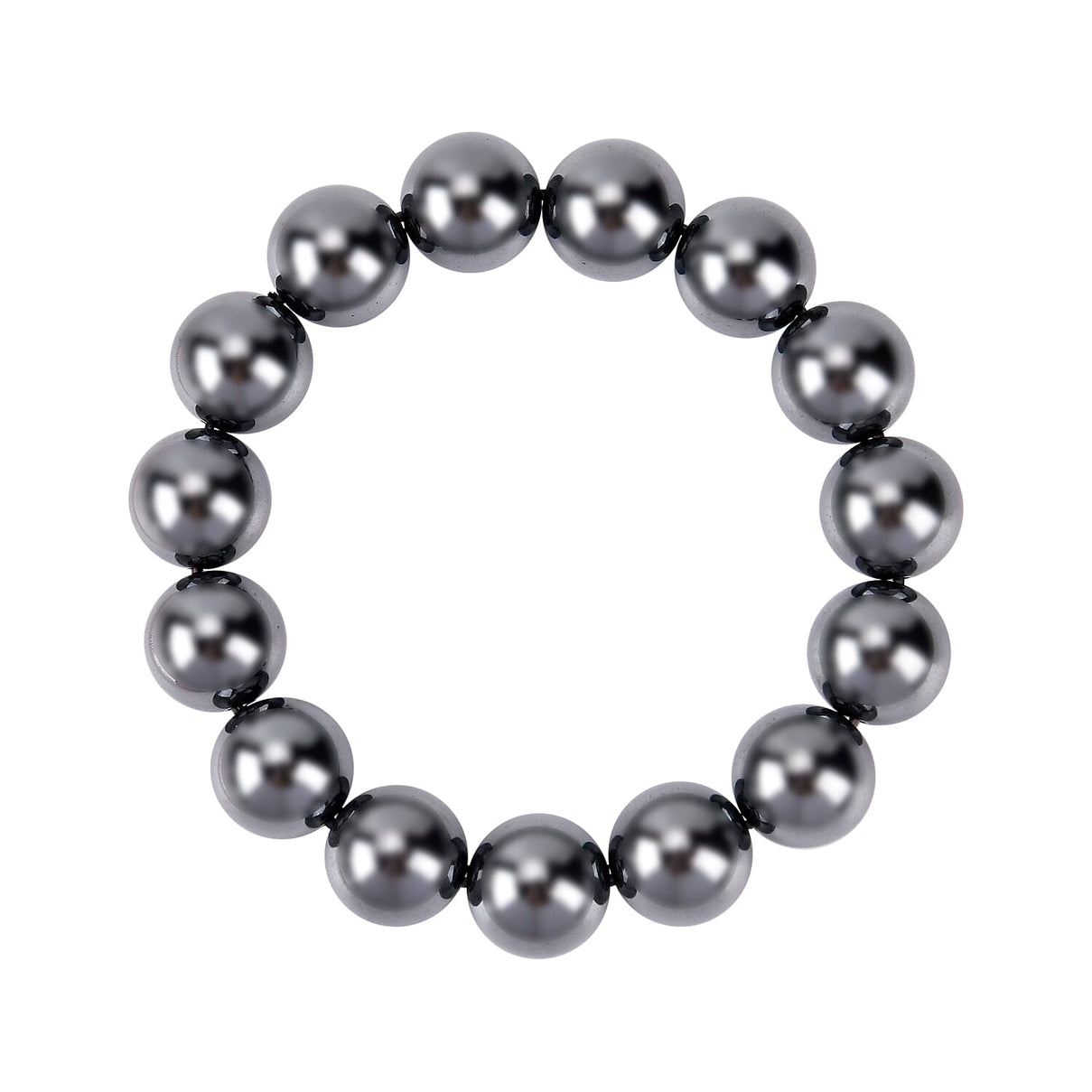 One Time Deal - Hematite Bracelet (Size 7.5 Strachable) 500.00 Ct. 7660412 11