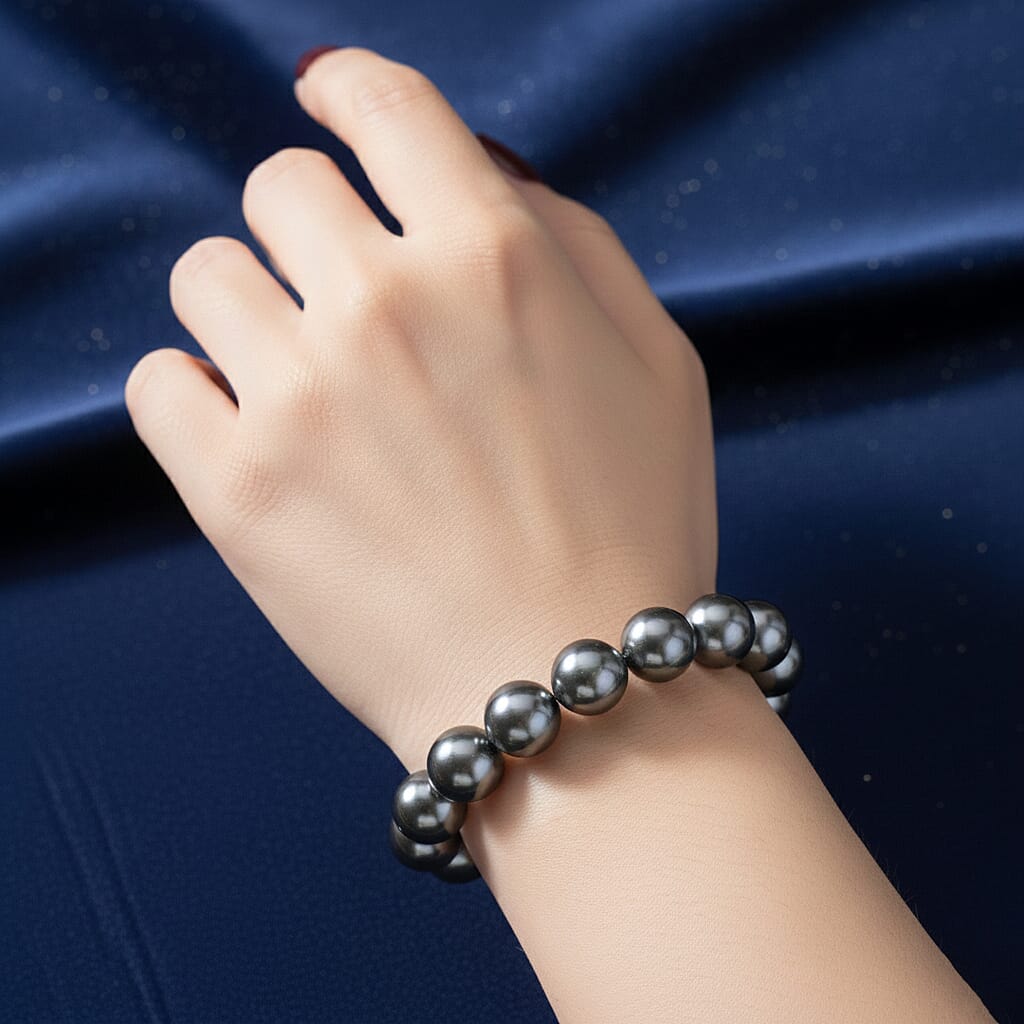 One Time Deal - Hematite Bracelet (Size 7.5 Strachable) 500.00 Ct. 7660412 13