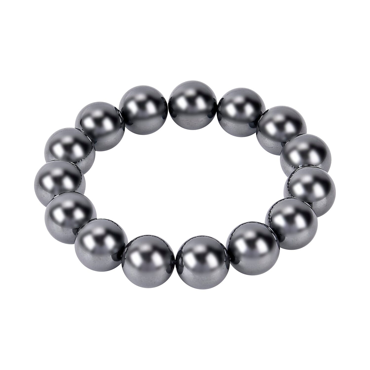 One Time Deal - Hematite Bracelet (Size 7.5 Strachable) 500.00 Ct. 7660412 14