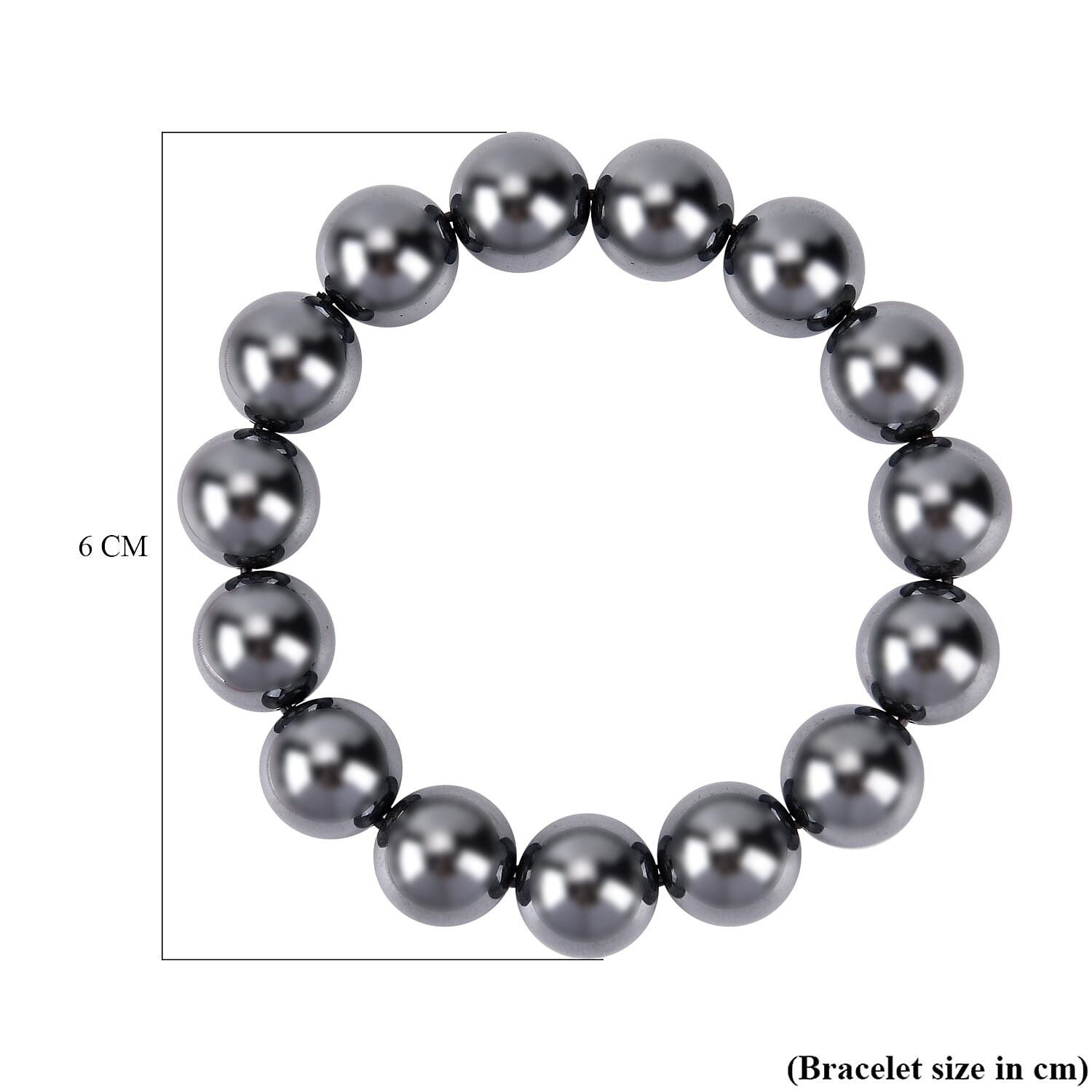 One Time Deal - Hematite Bracelet (Size 7.5 Strachable) 500.00 Ct. 7660412 15