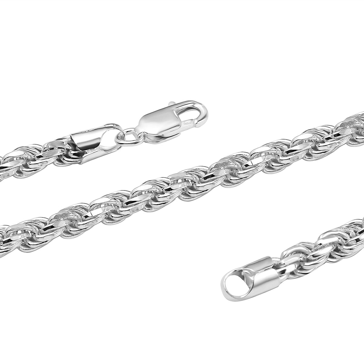 Rhodium Overlay Sterling Silver Rope Necklace (Size - 24), Silver Wt. 66.42 Gms 7272208 5