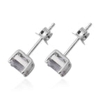 One Time Deal-Tanzanian Natural  Zircon Asscher Cut Earrings in Rhodium Overlay Sterling Silver 2.00 Ct