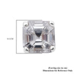 One Time Deal-Tanzanian Natural  Zircon Asscher Cut Earrings in Rhodium Overlay Sterling Silver 2.00 Ct
