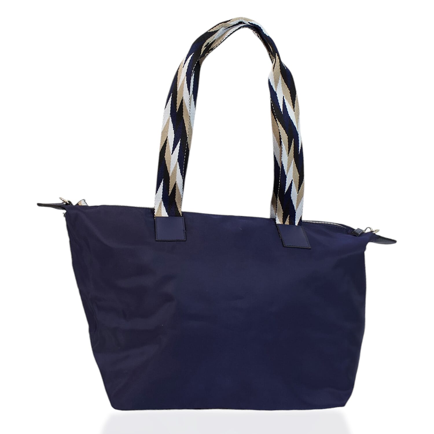 One Time Designer Closeout Deal - Diamond Pattern Quilted Tote Bag with Additional Adjustable Crossbody Strap - Navy 8069331 3
