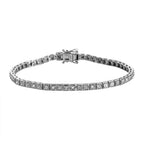 One Time Manhattan Close Out - Diamond Bracelet (Size - 7.5) in Platinum Overlay Sterling Silver, Silver Wt. 11.66 Gms