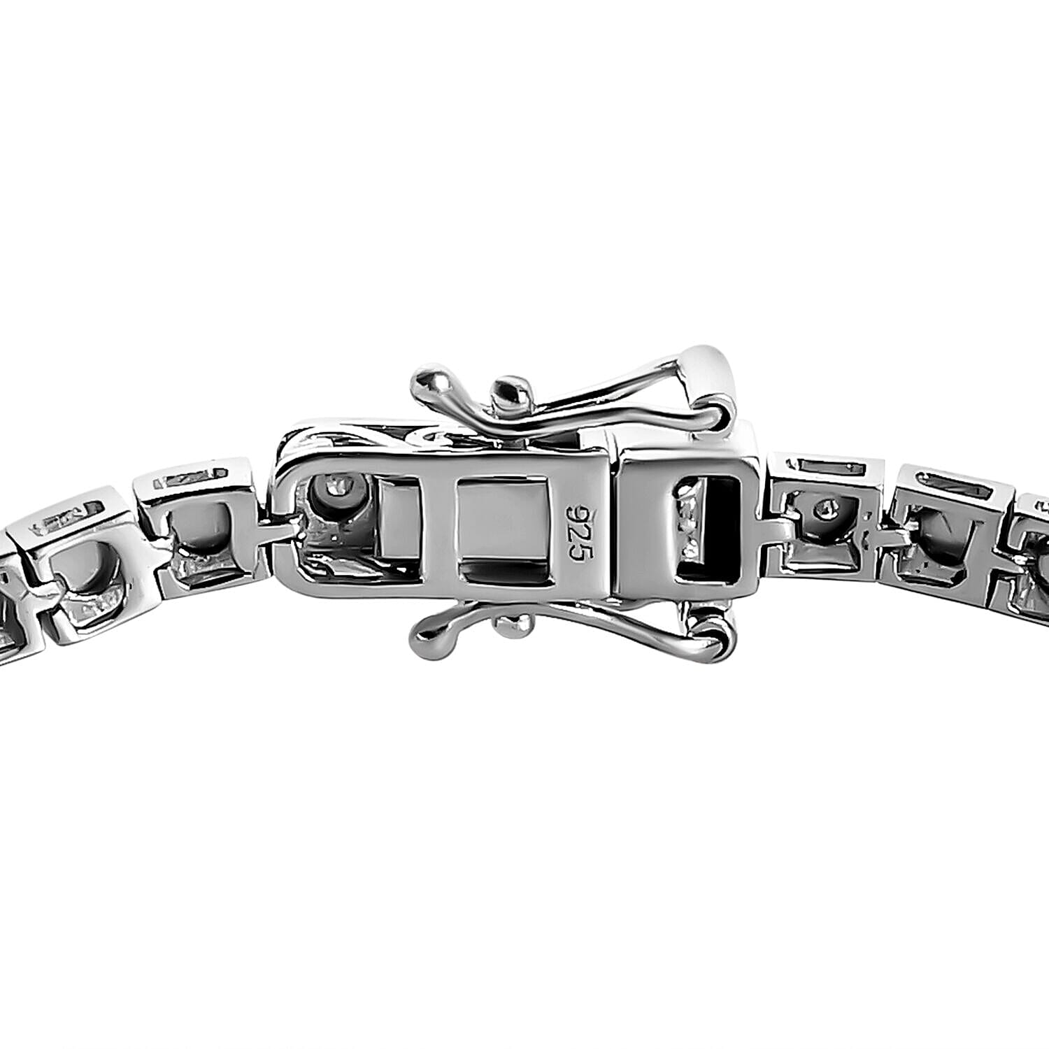 Diamond Tennis Bracelet (Size - 7.5) in Platinum Overlay Sterling Silver 0.10 Ct 7258522 2