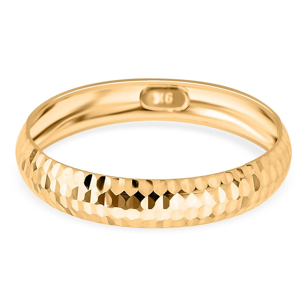 Royal Bali Collection - 9K Yellow Gold Diamond Cut Band Ring