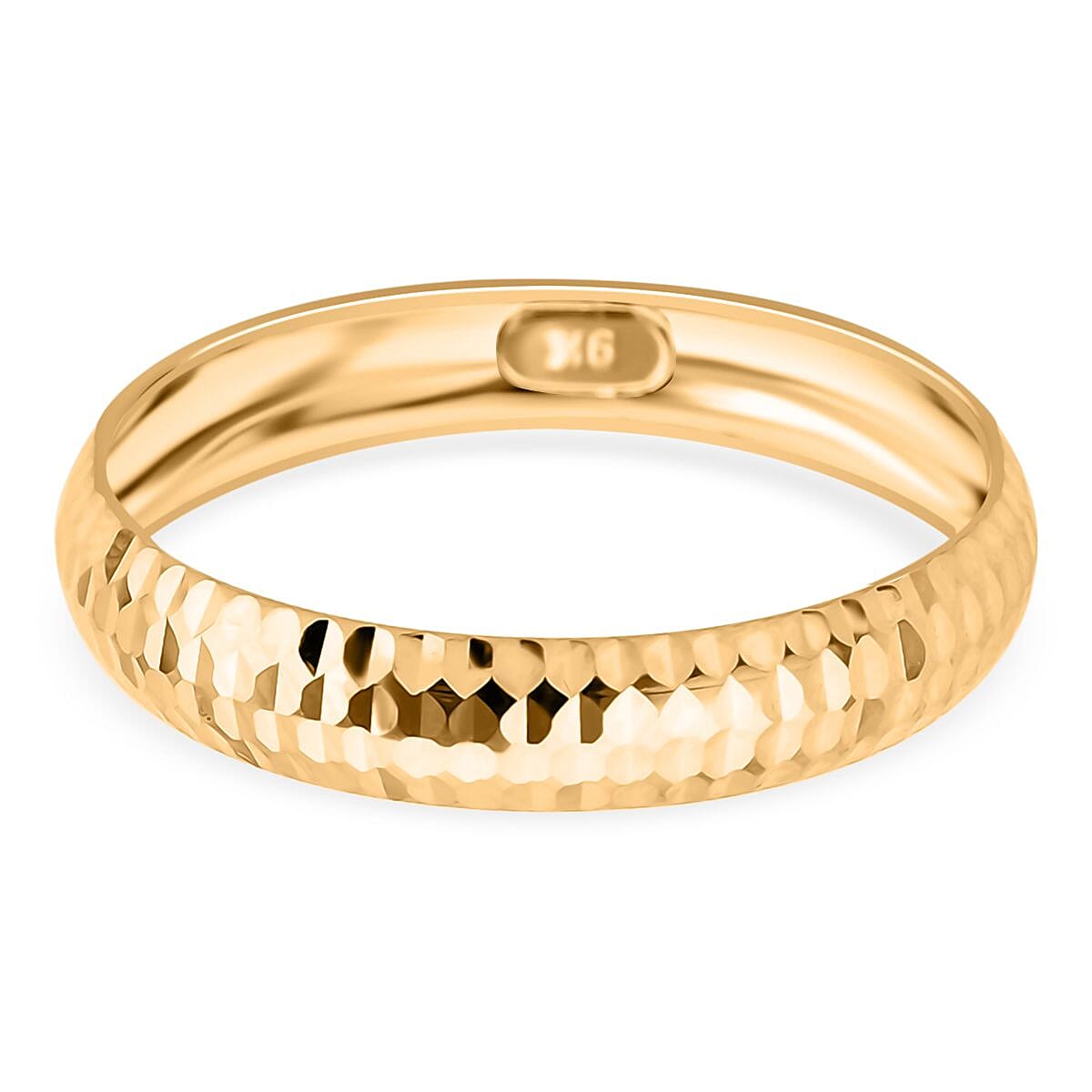 Royal Bali Collection - 9K Yellow Gold Diamond-Cut Band Ring 7995009 5