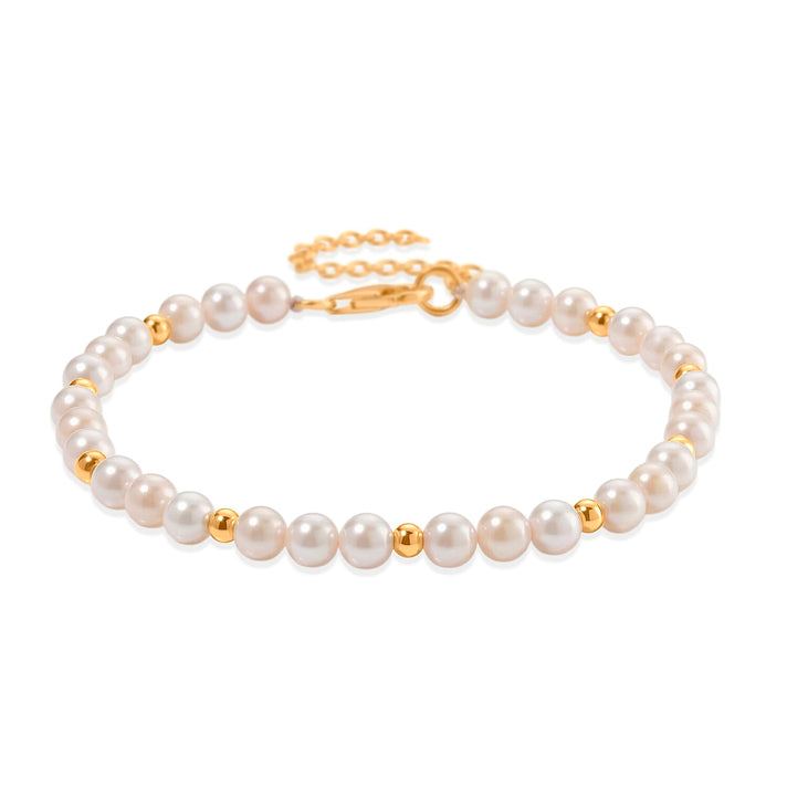 Japanese Akoya Pearl Beads Bracelet (Size 7-2 EXT) with Lobster Clasp in Yellow Gold Plated Sterling Silver 8501736 1