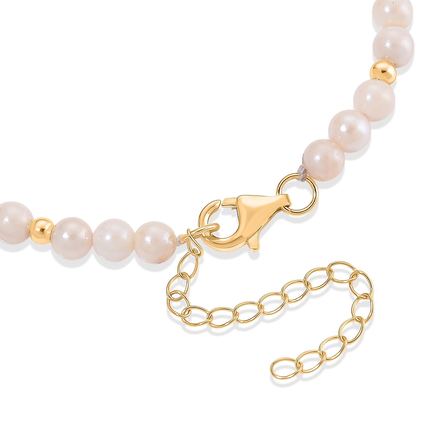 Japanese Akoya Pearl Beads Bracelet (Size 7+2 EXT) with Lobster Clasp in Yellow Gold Plated Sterling Silver V32515808 4