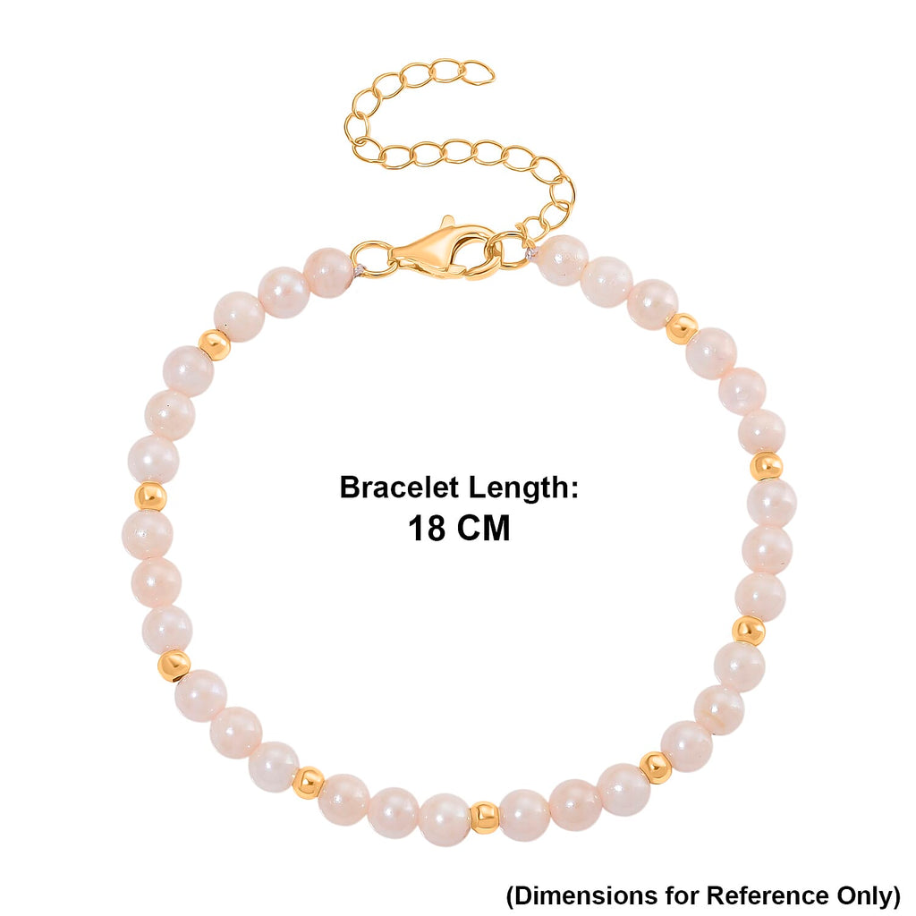 One Time Deal- AAA High Lustre Akoya Pearl Beads Bracelet (Size 7-2 EXT) with Lobster Clasp in Yellow Gold Plated Sterling Silver