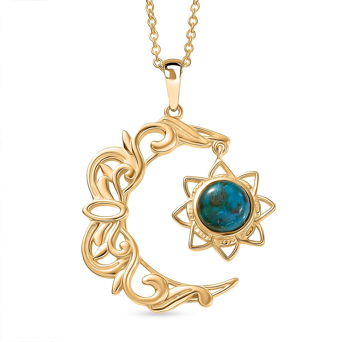 Opalina Moon Pendant with Chain (Size 20) in Yellow Gold Plated 2.00 Ct. 4432049 0