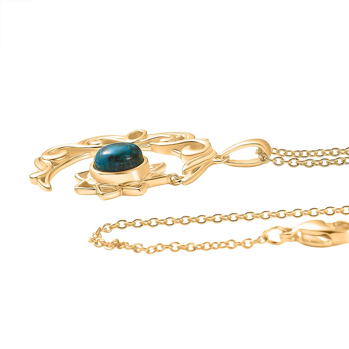 Opalina Moon Pendant with Chain (Size 20) in Yellow Gold Plated 2.00 Ct. 4432049 4