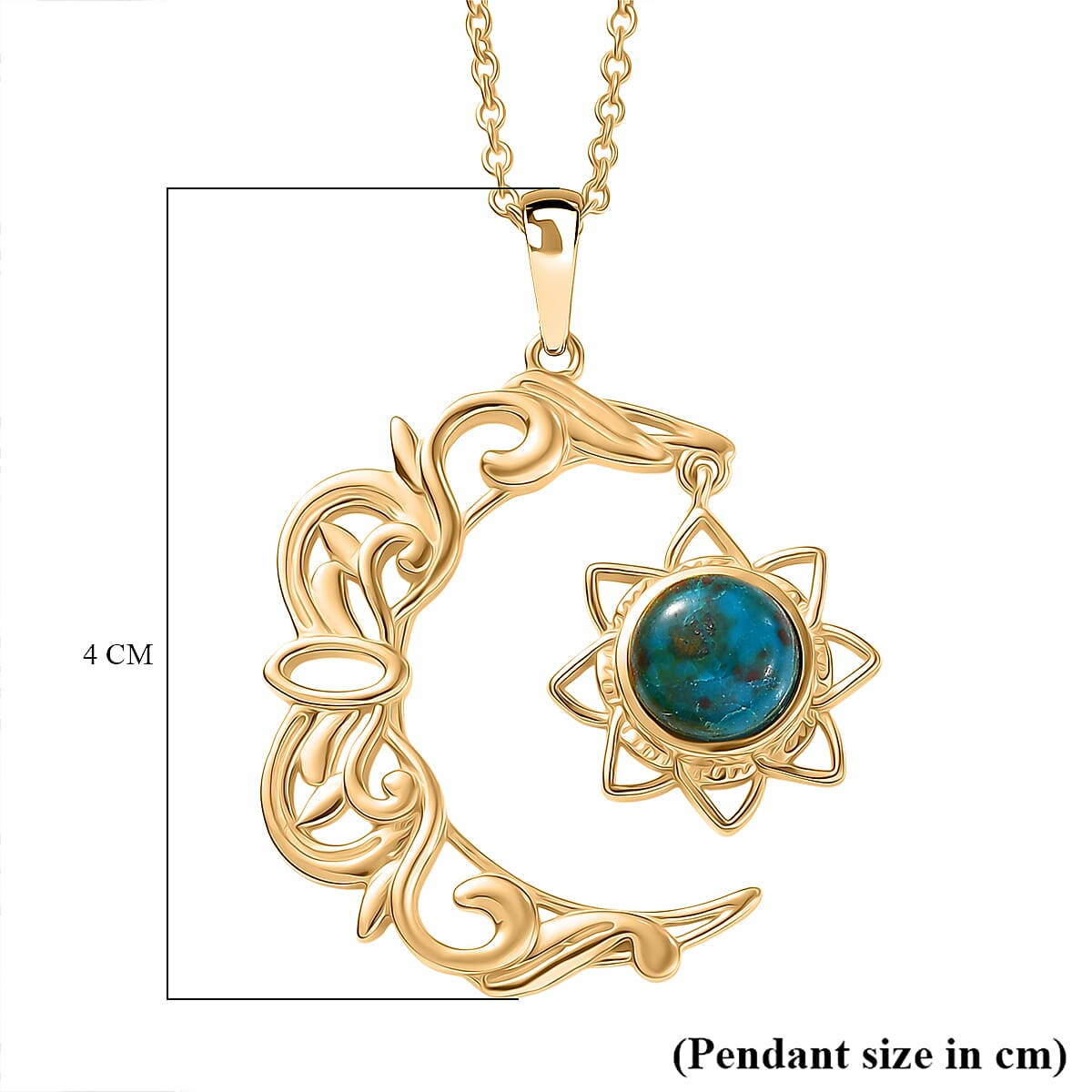 Opalina Moon Pendant with Chain (Size 20) in Yellow Gold Plated 2.00 Ct. 4432049 6