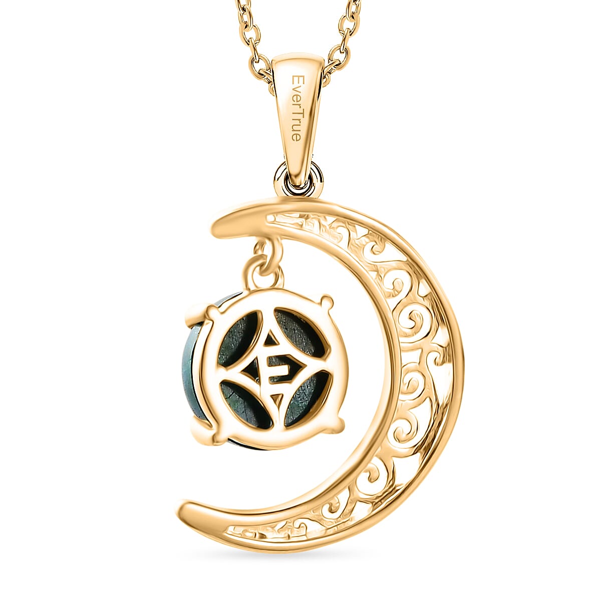 Opalina Moon Pendant with Chain (Size 20) in Yellow Gold Plated 4.10 Ct. 4432053 5