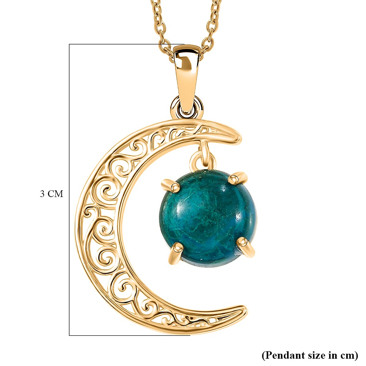 Opalina Moon Pendant with Chain (Size 20) in Yellow Gold Plated 4.10 Ct. 4432053 6