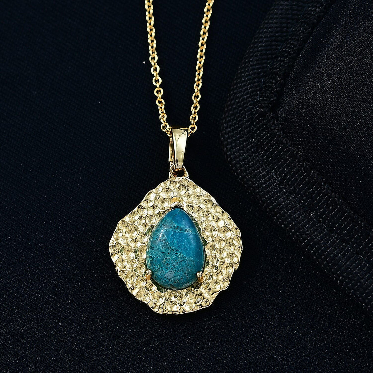 Pear Cut Opalina Pendant with Chain (Size 20) in Yellow Gold Plated 4.50 Ct. 4432054 2