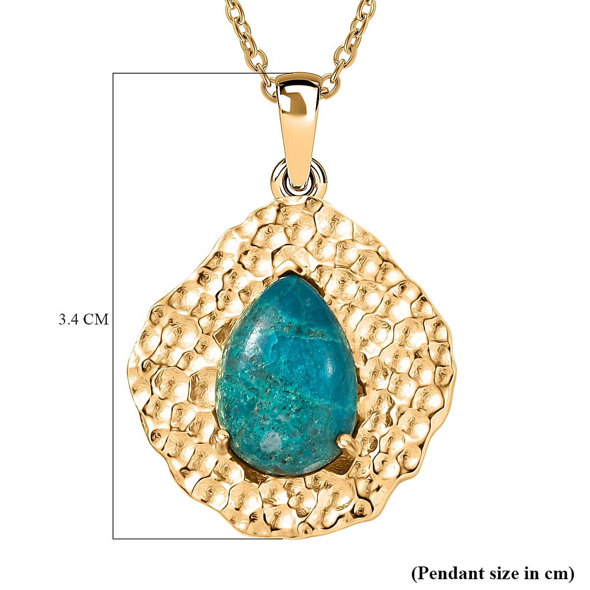 Pear Cut Opalina Pendant with Chain (Size 20) in Yellow Gold Plated 4.50 Ct. 4432054 6