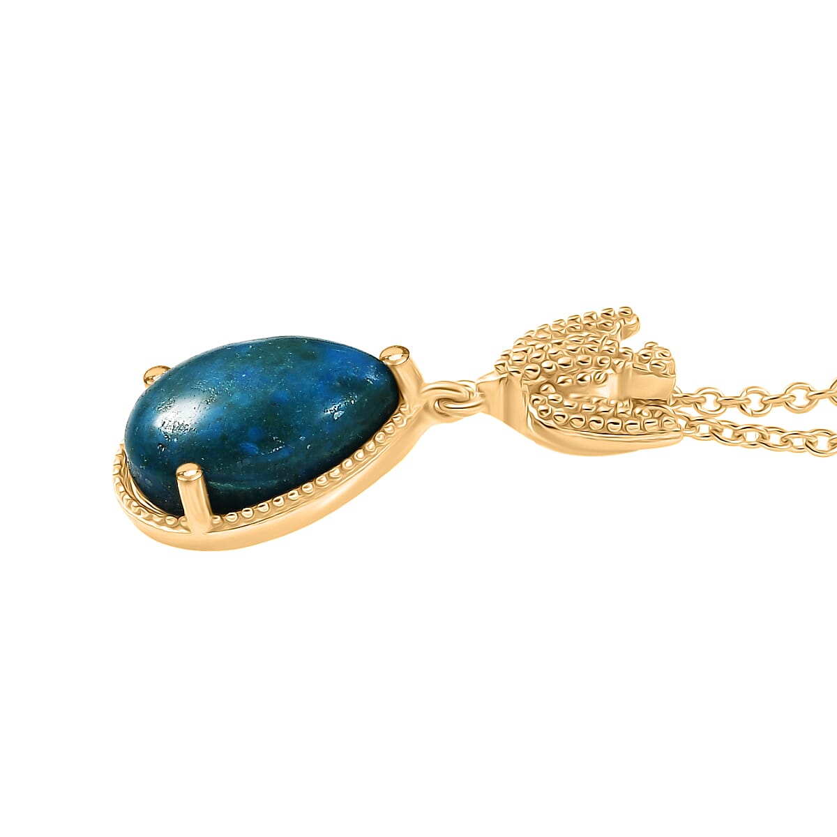 4.5 Ct. Angel Wing Opalina Teardrop Pendant Necklace with Stainless Steel Chain (Size 20) in Yellow Gold Plating 4440783 4