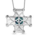 EverTrue Opalina & White Cubic Zirconia Pendant with Chain (Size 20) in Silver Tone 5.05 Ct.