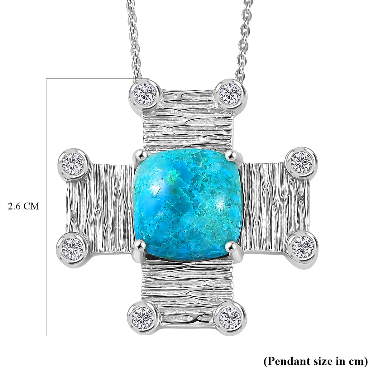 EverTrue Opalina &amp; White Cubic Zirconia Pendant with Chain (Size 20) in Silver Tone 5.05 Ct. 4432052 7