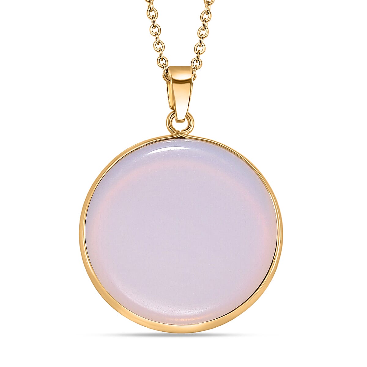 Opalite Mystic Glow Pendant with Chain (Size 20+2 Ext) in Yellow Gold Tone 15.00 Ct. (35x21) V32515962 0