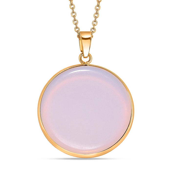 Opalite Mystic Glow Pendant with Chain (Size 20-2 Ext) in Yellow Gold Tone 15.00 Ct. (35x21) 4426080 1