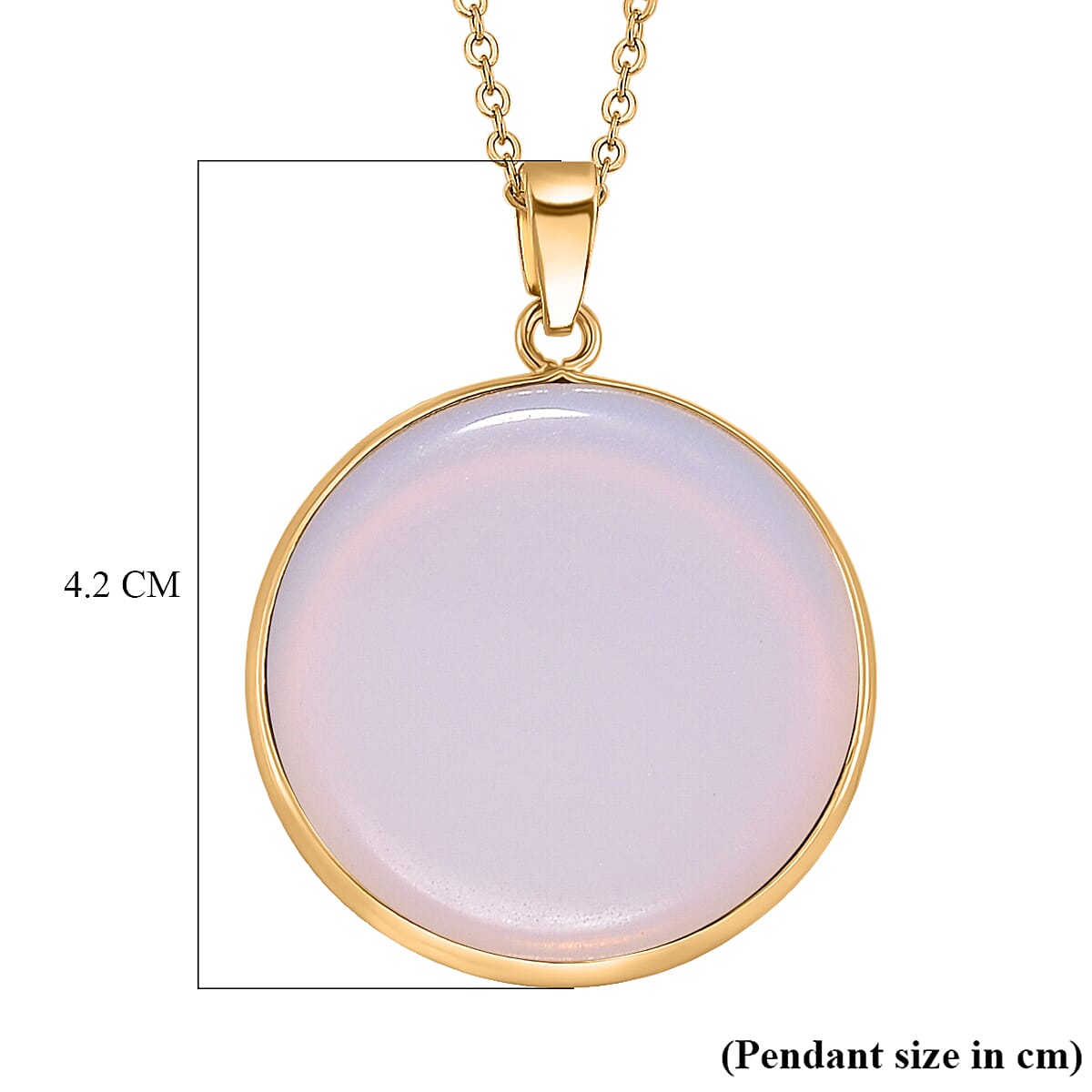 Opalite Mystic Glow Pendant with Chain (Size 20+2 Ext) in Yellow Gold Tone 15.00 Ct. (35x21) V32515962 5