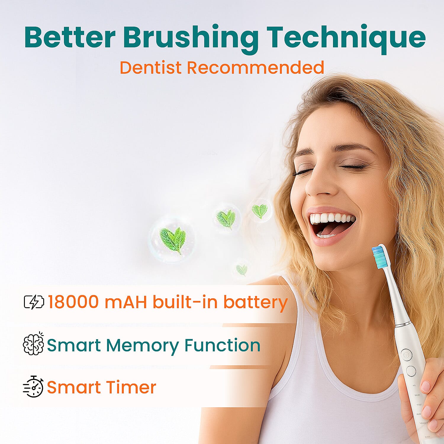 Opatra- Clean Pro5 - Electric Toothbrush with 2 Replacement Heads, LIFETIME WARRANTY 7180139 1