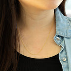9K Yellow Gold Open Curb Chain With Spring Ring Clasp (Size - 18)