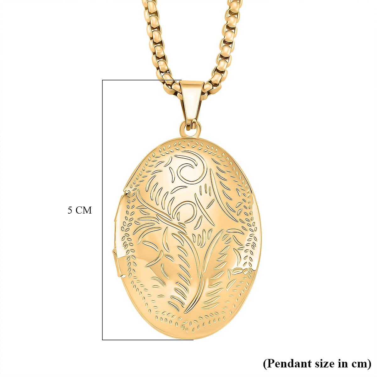Openable Locket Pendant with Box Necklace (Size 22-2 Ext) in Yellow Gold Plated V32703864 7