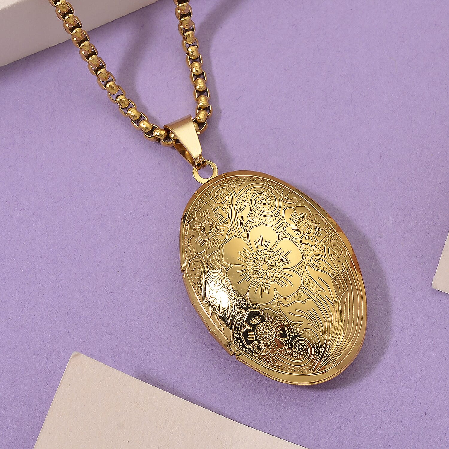 Openable Locket Pendant with Box Chain (Size 22-2 Ext) 4388934 2