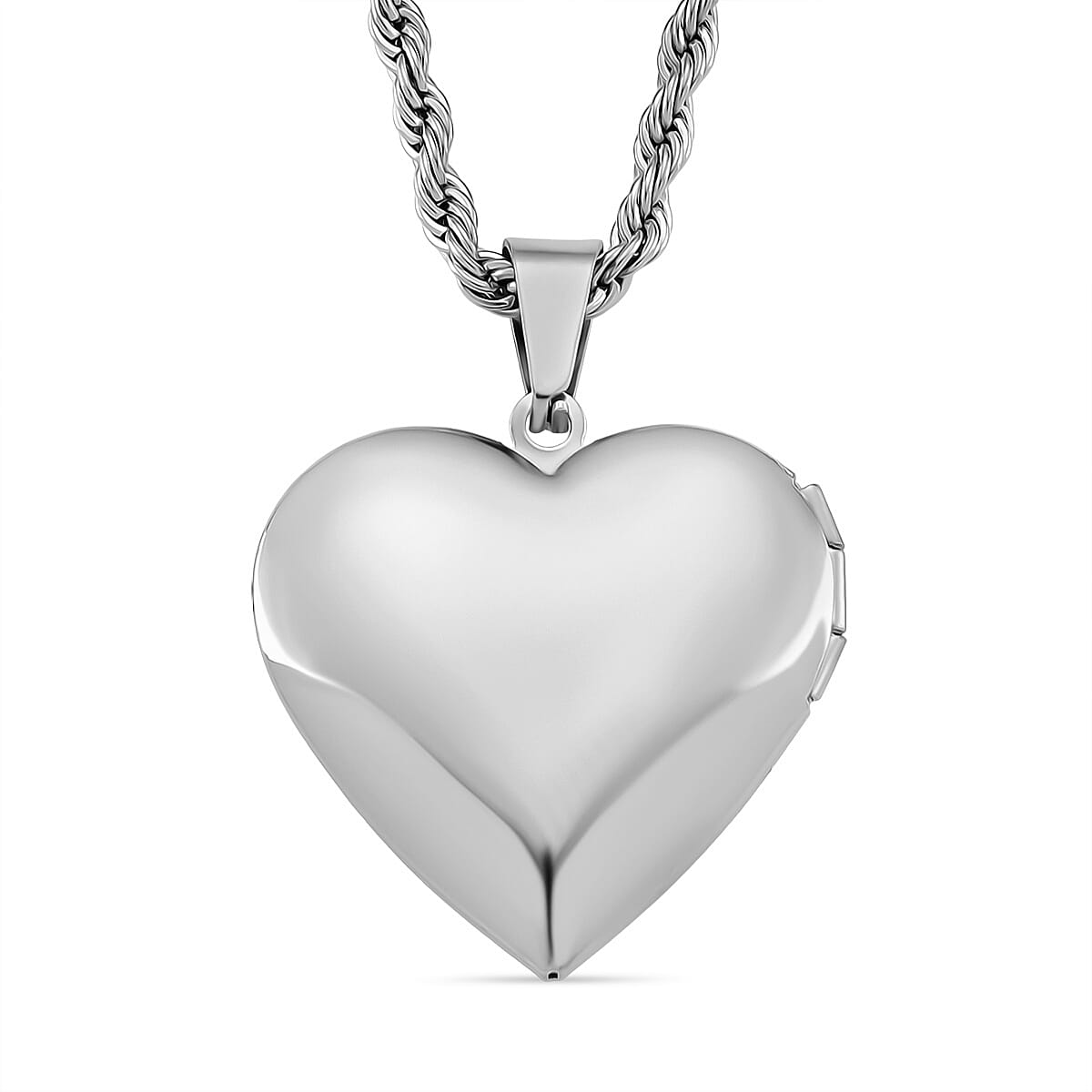 Heart Locket Pendant with Rope Necklace (Size 22-2 Ext)(Outer Pendant Size 28.70x27.30mm). 4388936 4