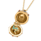 The Luxury Egg Collection - Orange Crystal & Simulated Pearl Egg Pendant with Chain (Size 24-2 Ext) - Grey