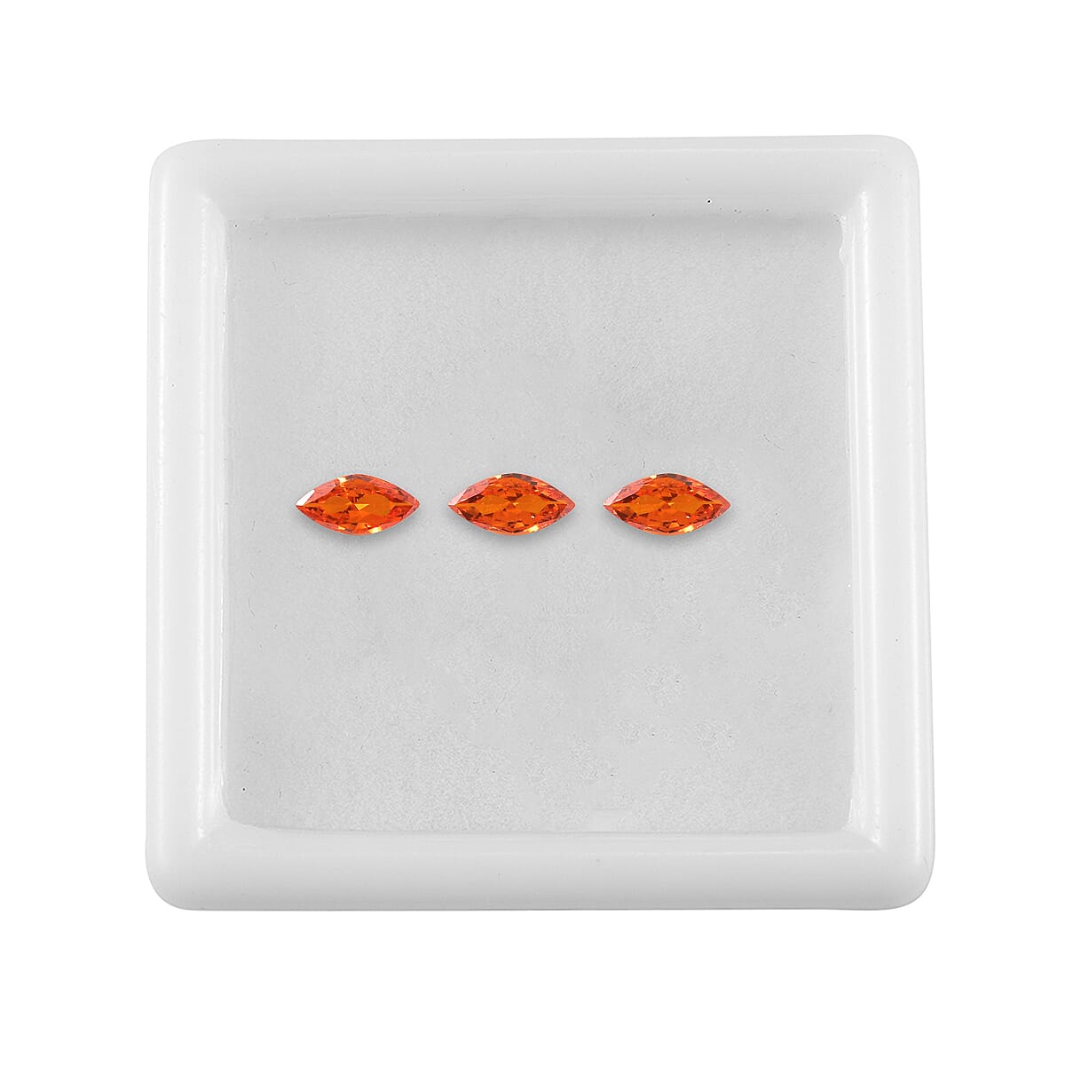 Set of 3 Orange Cubic Zirconia Loose Gemstones in Marquee Shape 0.5 Ct. (5x2.5 mm) 8068386 3