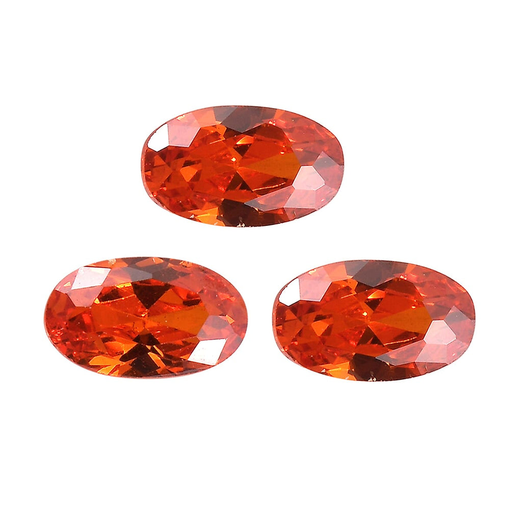 Orange Cubic Zirconia Oval Shape Gemstone 1.01 Ct. - 5x3 mm