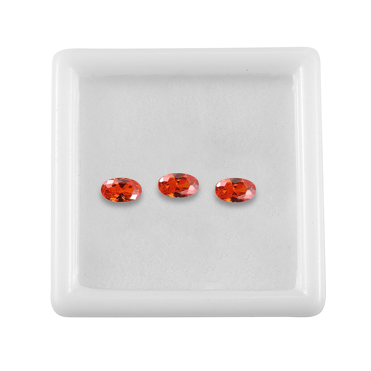 Set of 3 Orange Cubic Zirconia Loose Gemstones in Oval Shape  1.01 Ct. (5x3mm) 8068387 3