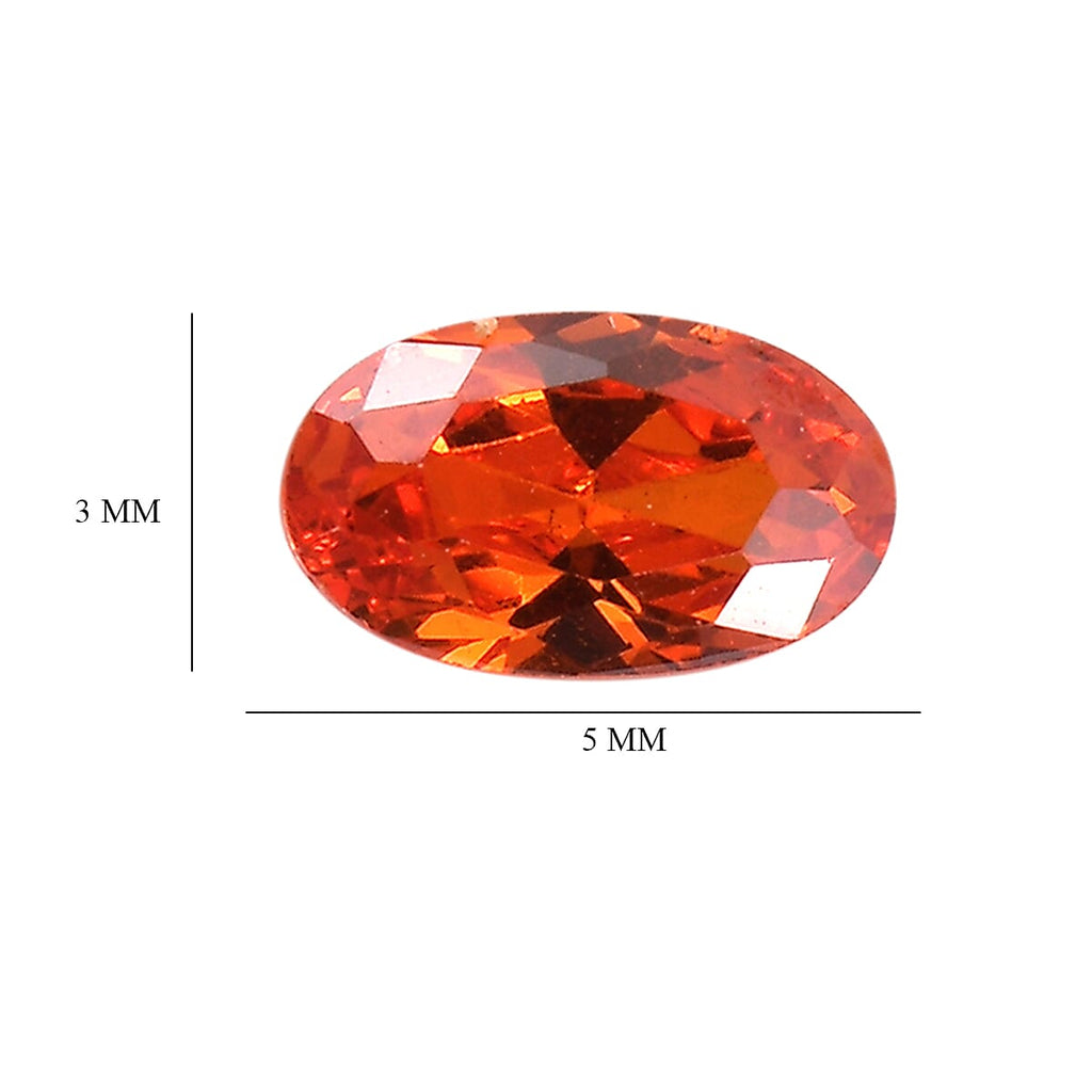Orange Cubic Zirconia Oval Shape Gemstone 1.01 Ct. - 5x3 mm