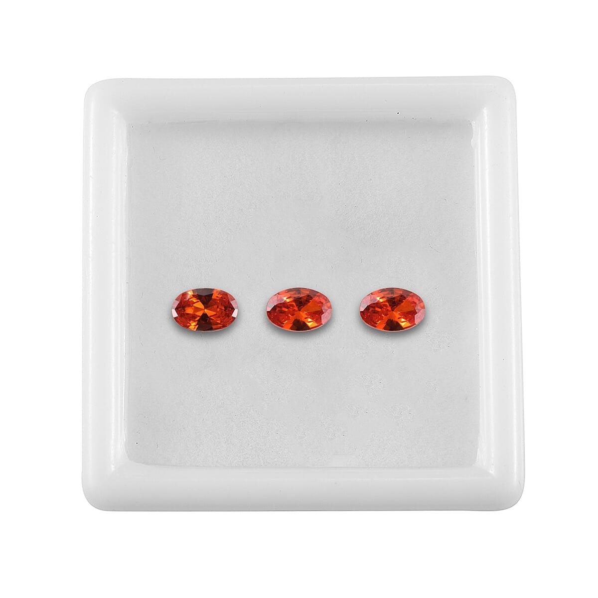 Set of 3 Orange Cubic Zirconia Loose Gemstones in Oval Shape  1.98 Ct. (6x4mm) 8068388 3