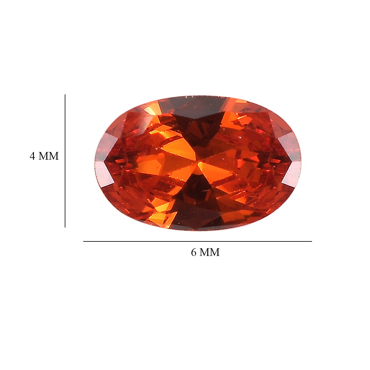 Set of 3 Orange Cubic Zirconia Loose Gemstones in Oval Shape  1.98 Ct. (6x4mm) 8068388 4