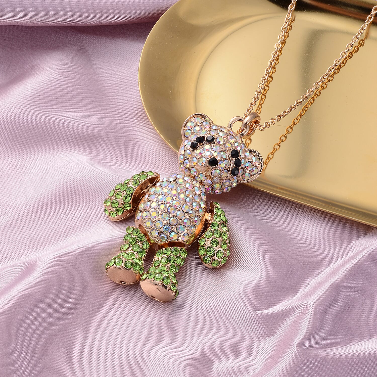 Multi Color Crystal Cubic Zirconia Pendant with Chain (Size 24-2 EXT) 4053289 7