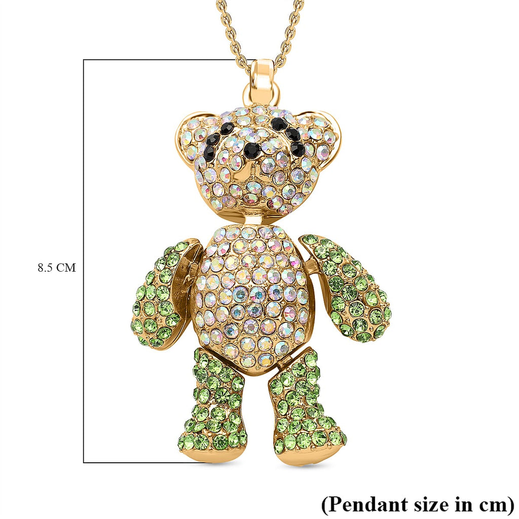 Multi Color Crystal Cubic Zirconia Pendant with Chain (Size 24-2 EXT)