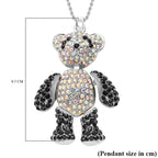Designer Inspired - Black & White Cubic Zirconia Teddy Pendant with Chain 35.0ct